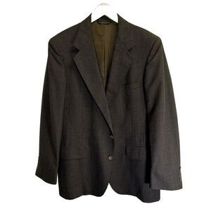 Meeting Street Men's 42R Gray & Black Glen Plaid Blazer Sport Coat Made In USA‎